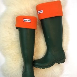 Orange Fleece Hunter boot liners sz M NWOT